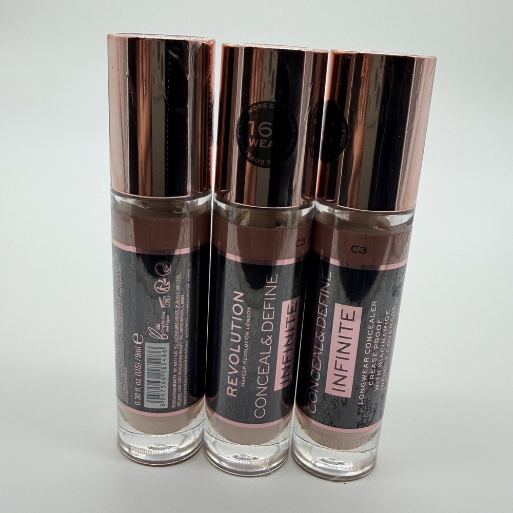 Makeup Revolution Conceal and Define Concealer #C3 3 Pack